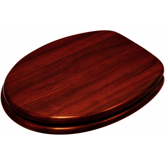 Copriwater universale sedile wc tavoletta wc bagno mdf legno laccato noce 4f