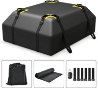 Borsa da Tetto per Auto, Borsa Portapacchi Impermeabile per Tutti i Veicoli Con/Senza Barre Portapacchi, 420L, con Tappetino Antiscivolo, Corda, Lucchetto e Ganci(86 x 112 x 43 cm)