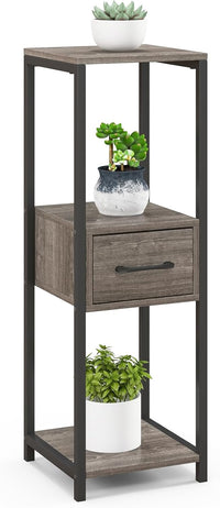 Scaffale per Piante in Metallo, Scaffale Portafiori con Scomparsa e Dispositivi Antiribaltamento, Scaffale Portavasi a Forma Quadrata per Salotto, Camera da Letto e Studio