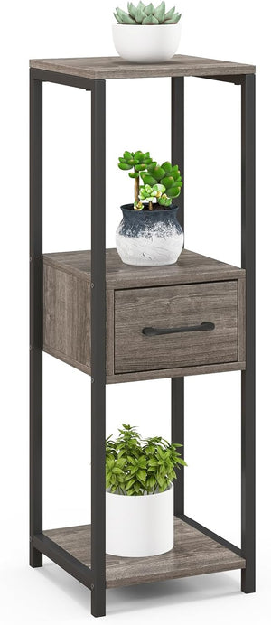 Scaffale per Piante in Metallo, Scaffale Portafiori con Scomparsa e Dispositivi Antiribaltamento, Scaffale Portavasi a Forma Quadrata per Salotto, Camera da Letto e Studio