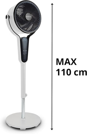 Innoliving Ventilatore a Piantana Digitale High Tech INN-534, Slim Design, Display Touch, Telecomando, Oscillazione 3D, Timer 12h, 3-12 Velocità, 50W, Ventilazione Potente fino a 5m