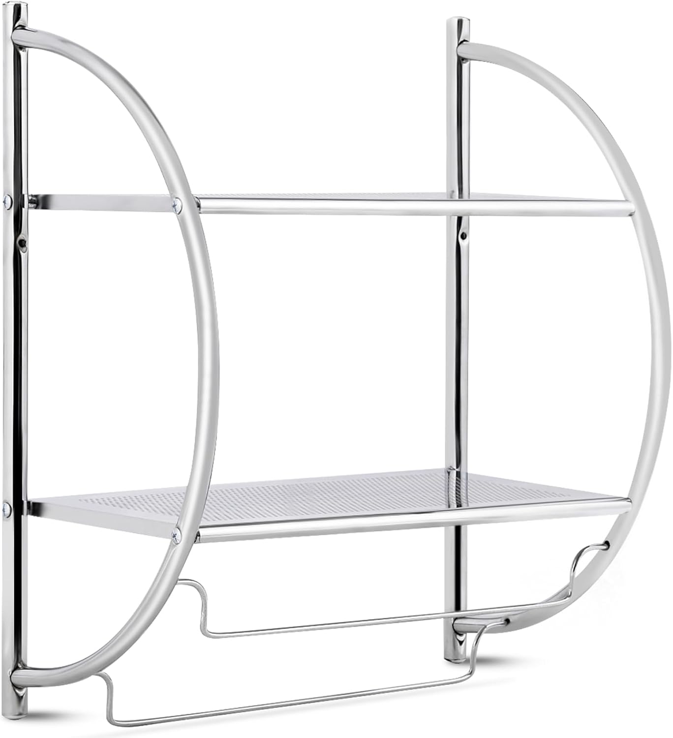 Porta Asciugamani da Parete Porta Salviette a 2 Ripiani per Bagno in Acciaio Inossidabile