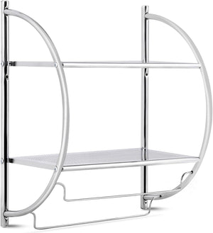 Porta Asciugamani da Parete Porta Salviette a 2 Ripiani per Bagno in Acciaio Inossidabile