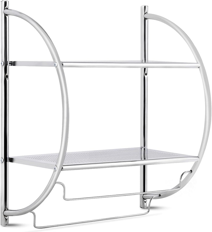 Porta Asciugamani da Parete Porta Salviette a 2 Ripiani per Bagno in Acciaio Inossidabile