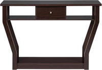 Tavolo Consolle in Legno, Consolle con Cassetto e Ripiani, Tavolo d'Ingresso Multiuso per Salotto, Corridoio e Entrata 120 x 30 x 81 cm (Marrone)