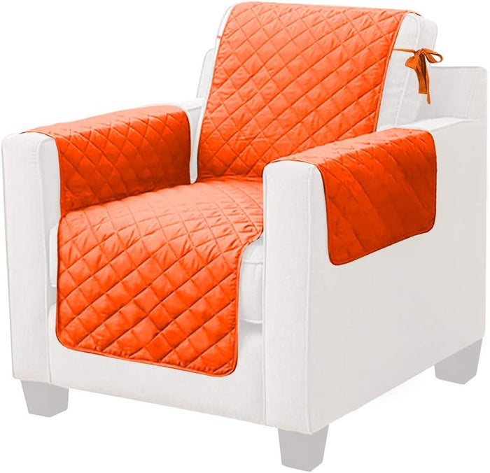Copridivano Trapuntato Proteggi Salva Divano Poltrona Tinta Unita Arancione 1 Posto