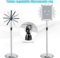 A4 / A3 Supporto Poster Espositore da Pavimento Supporto Menù Pubblicità in Metallo, Girevole e Regolabile in Altezza