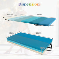 Tappetino da Ginnastica Pieghevole, Tappetino Portatile e Leggero con Maniglie, Tappetino per Yoga e Allenamenti per Stretching e Capriole da Casa e Palestra