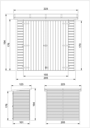 TIMBELA M348 Casetta da Giardino in Legno  - 2,1 m2 