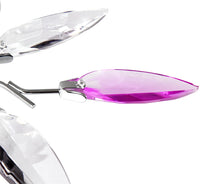 Plafoniera 3 lampadine da max 40 watt design foglie acriliche lampadario lampada da soffitto apparecchio di illuminazione per soggiorno camera da letto lilla 01_0000117