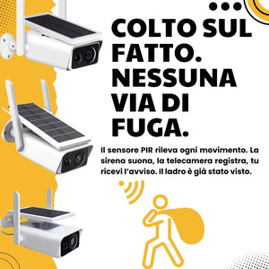 Telecamera WiFi Esterno con Pannello Solare 2MPX, Visione Notturna Infrarossi, Rilevamento Movimento, Audio Bidirezionale, Sicurezza IP con App iCSee e Supporto SD