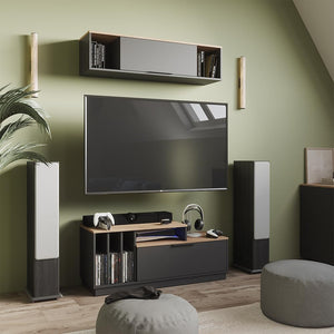 Scaffale a muro Betti, Antracite/Sonoma, 120 x 30 cm