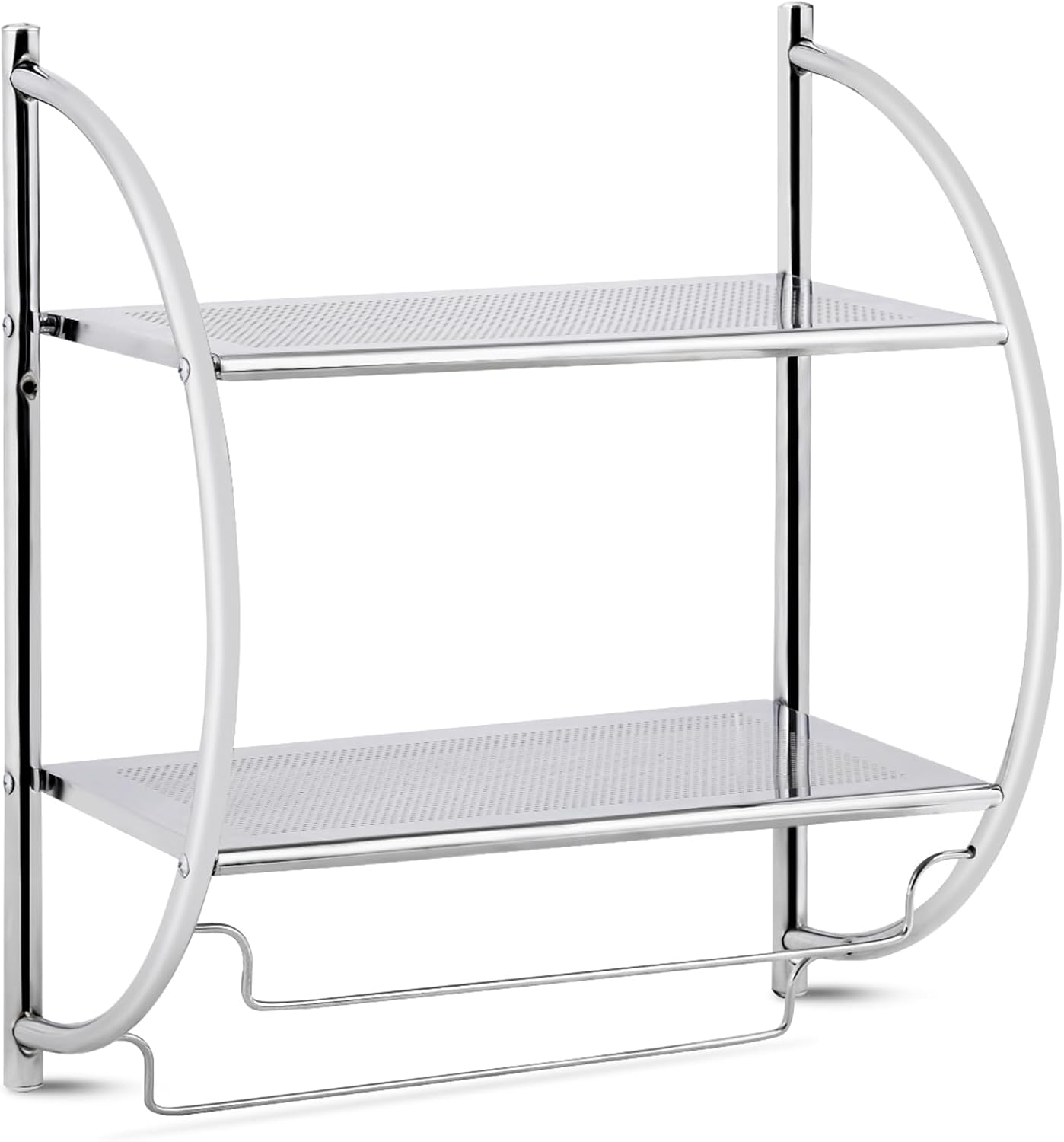 Porta Asciugamani da Parete Porta Salviette a 2 Ripiani per Bagno in Acciaio Inossidabile