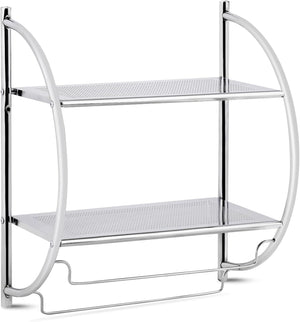 Porta Asciugamani da Parete Porta Salviette a 2 Ripiani per Bagno in Acciaio Inossidabile