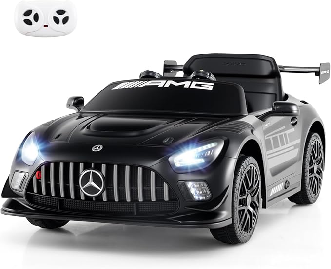 Macchina Elettrica per Bambini, Mercedes Auto Cavalcabile con Telecomando 3 Velocità Luci LED Musica e Connessione Senza Fili, Partenza Morbida, 4,5 Km/h, 3+ Anni (Nero)