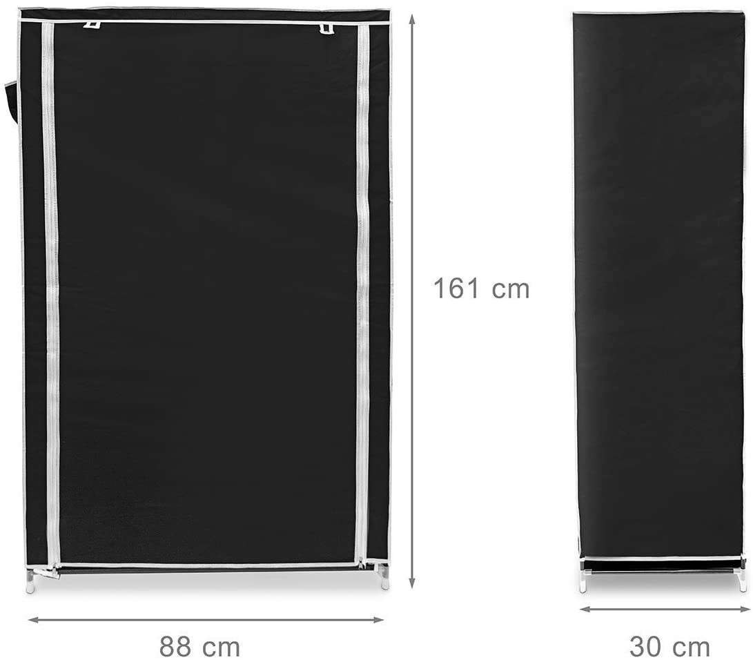 Mobile scarpiera ripiano in tessuto con cerniera 161 cm nero 13_0001642_3