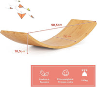 Balance Board di Legno, Pedana di Equilibrio, Tavola Curva per Yoga, Tavola Oscillante Naturala per Bambini e Adulti