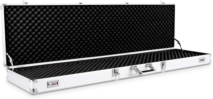 Custodia Dura in Alluminio per Fucili Valigetta Pistola con Serratura, 134 x 35 x 12 cm