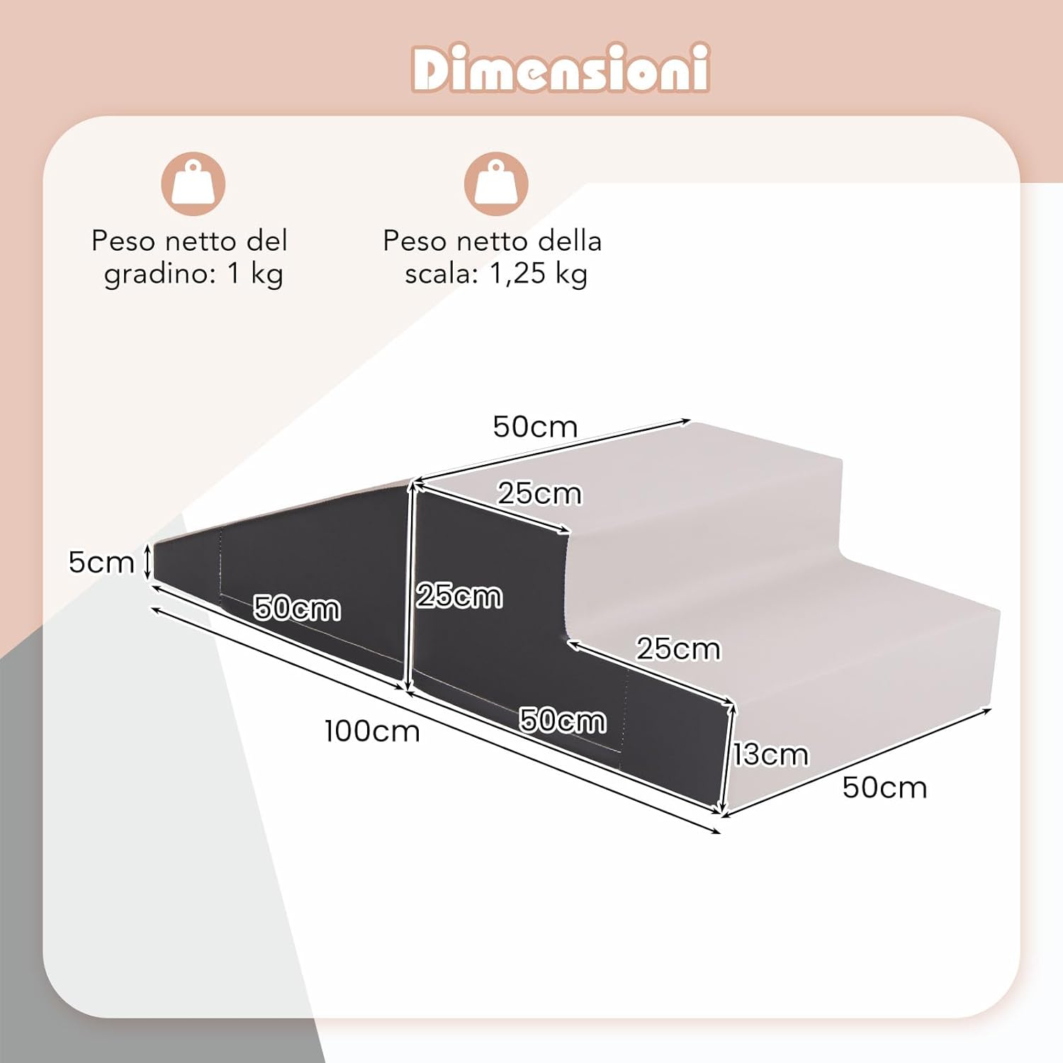 Set di 2 Blocchi per Gattonare e Arrampicare per Neonati e Bambini, Set di Blocchi di Schiuma Morbida per Gioco Attivo Interno, Set di Gioco Morbido per Sviluppo dei Bambini (Grigio e nero)
