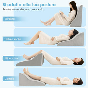 Cuscino a Cuneo per Letto e Divano, Cuscino con Design Curvo unico e Fodera Lavabile, Cuscino a Cuneo Ergonomico in Spugna, per Camera da Letto, Soggiorno