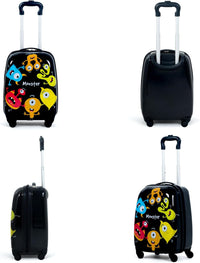 Set di Valigia per Bambini, 16" Valigia+ 12" Zaino, 2 Pezzi, con Ruote Girevoli a 360° e Maniglia Retrattile, Ideale per Viaggiare in Modo Comodo e Divertente (Modello 17)