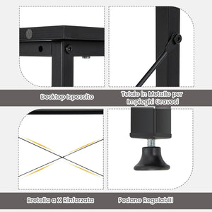 Scrivania Angolare 120 CM, Scrivania per Computer ad Angolo con 2 Ripiani, Scrivania Ufficio Reversibile Moderna con Design Salvaspazio, 120 x 88 x 74,5 cm (Black)