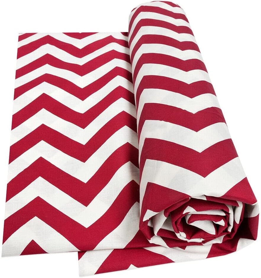 Telo Arredo Copritutto 270x280 cm Letto Poltrona Copridivano Cotone Cuoricini Rosso Motivo Zig Zag