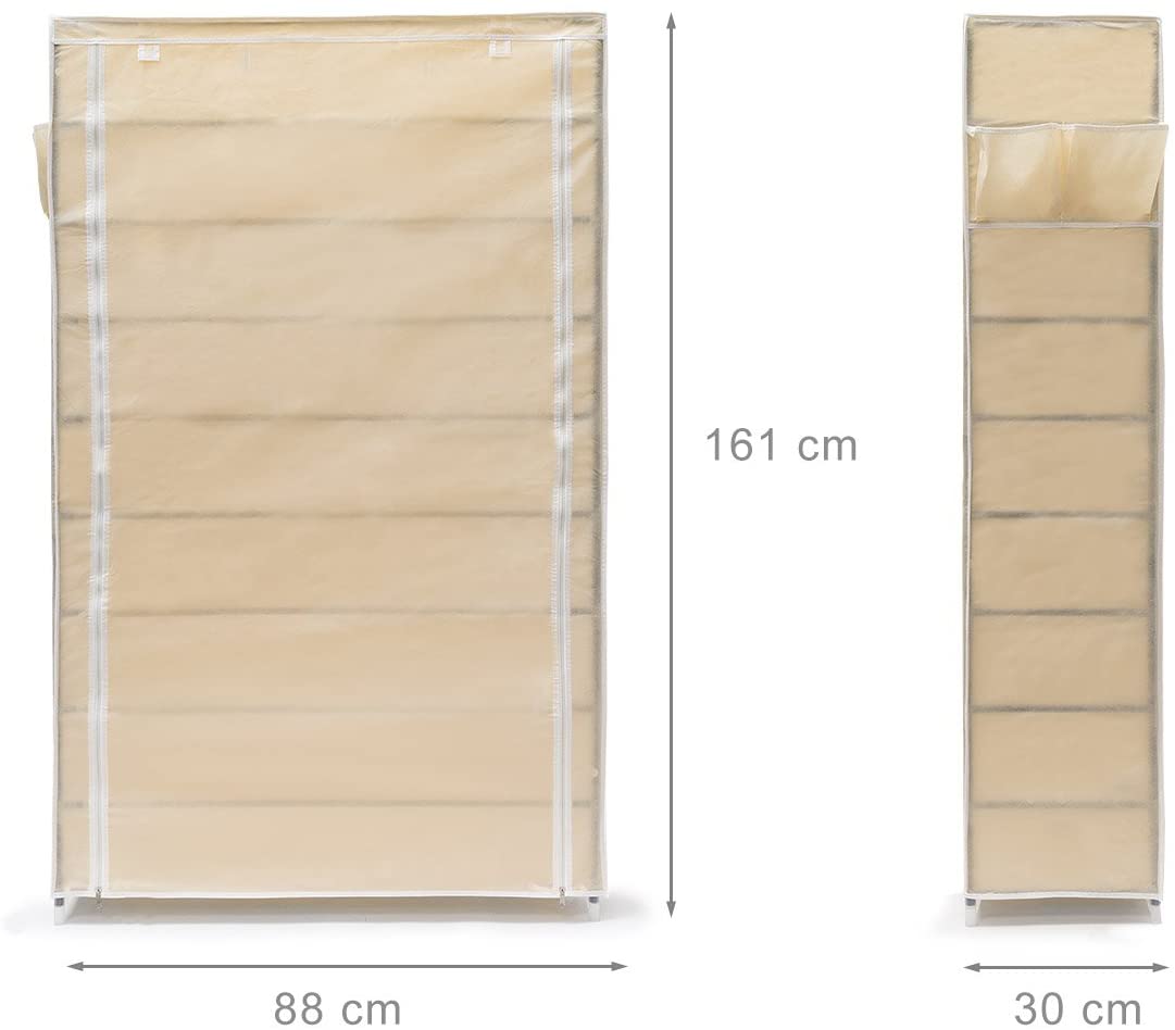 Mobile scarpiera ripiano in tessuto con cerniera 161 cm beige 13_0001642_2