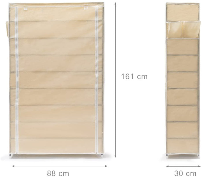 Mobile scarpiera ripiano in tessuto con cerniera 161 cm beige 13_0001642_2