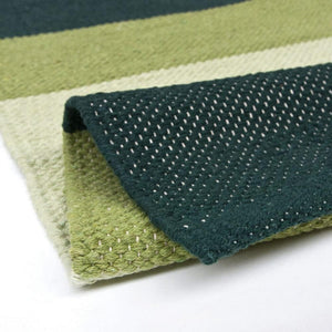 Tappeto Cucina Bagno Puro Cotone Assorbente Intrecciato a Mano Verde 55x240 cm