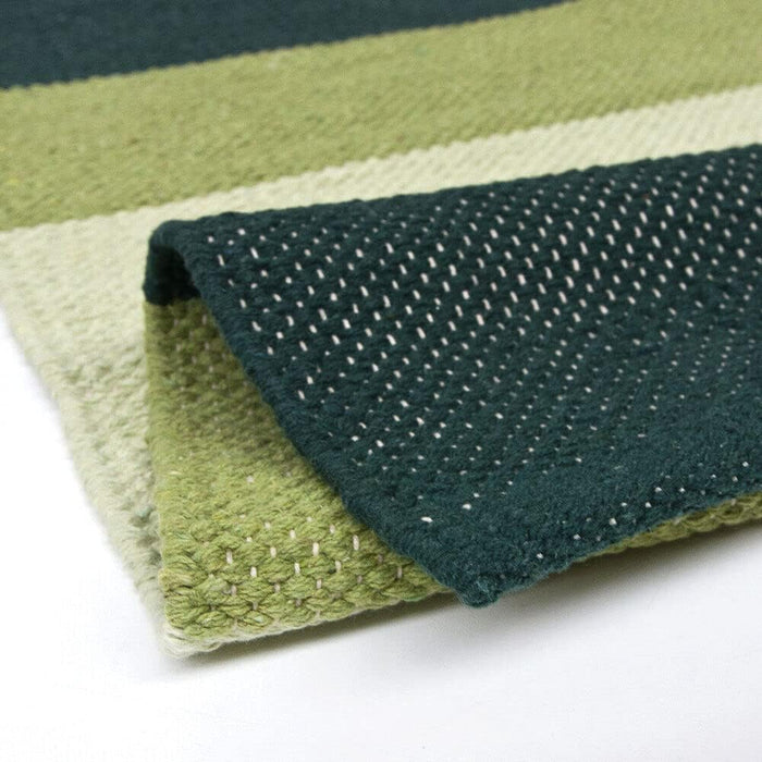 Tappeto Cucina Bagno Puro Cotone Assorbente Intrecciato a Mano Verde 55x180 cm