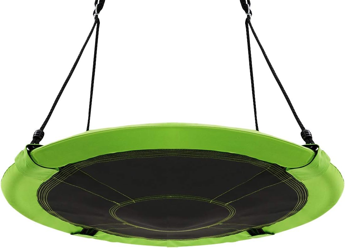 Altalena da Giardino a Nido, Altalena da Giardino per Bambini, con Telaio in Metallo, Regolabile in Altezza: 100-160 cm, Carico Fino a 150 kg (Verde)