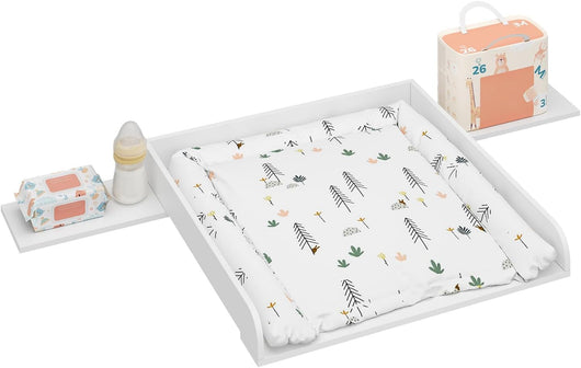 Fasciatoio Neonato, Fasciatoio Universale per Cassettiera con 3 Bordi Rialzati, Profondità Regolabile 47-50 cm, in MDF, 160x80x10 cm (80x80 cm per Bambini)