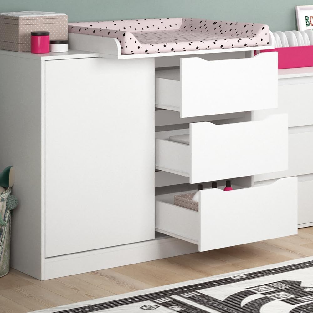 Fasciatoio Ruben, Bianco, 113 x 93 cm con fasciatoio