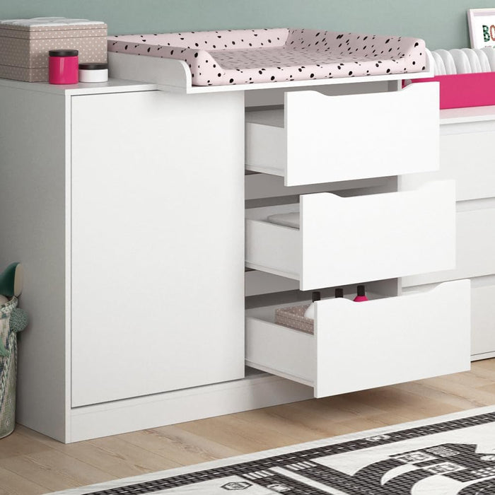 Fasciatoio Ruben, Bianco, 113 x 93 cm con fasciatoio