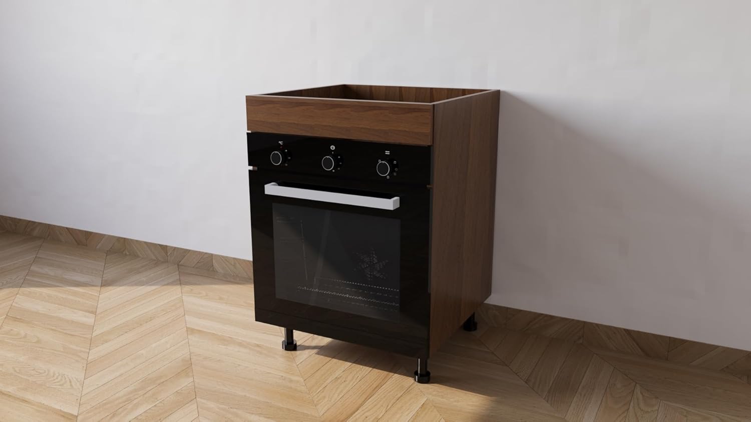 Mobile Base forno il legno L 60 x H 72 x P 55,5 cm in kit colore Noce scuro