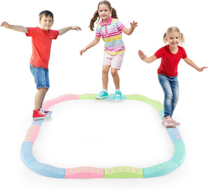 20 Pezzi di Travi Bilanciere, Blocchi Bilanciere per Bambini con Motivi Massaggiatori, Giochi per Pavimento del Percorso di Allenamento per Coordinazione ed Esercizio di Stabilità（Verde)