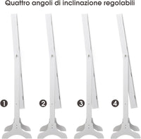 Armadietto Portagioie Specchiera per Gioielli con Chiave e Luci LED, Specchio Figura Intera da Terra, 160x41,5x37cm (Bianco)
