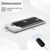 Tapis Roulant Elettrico senza Manubrio, Tapis Roulant sotto Scrivania con Portata di 120 kg, Telecomando e Display LED, Tapis Roulant per Camminare e Correre da Casa e Ufficio
