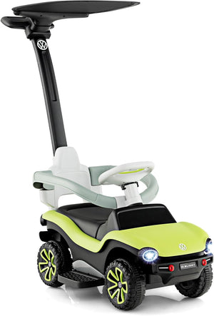 Volkswagen 3 in 1 Macchina Cavalcabile a Spinta per Bambini, Auto a Spinta con Maniglione Regolabile Parasole e Musica, Ideale per Bambini 1-3 Anni