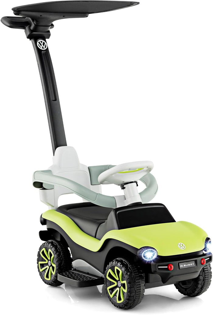Volkswagen 3 in 1 Macchina Cavalcabile a Spinta per Bambini, Auto a Spinta con Maniglione Regolabile Parasole e Musica, Ideale per Bambini 1-3 Anni