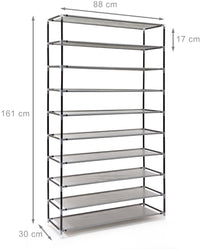 Mobile scarpiera ripiano in tessuto con cerniera 161 cm grigio 13_0001642