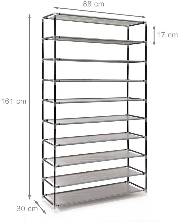Mobile scarpiera ripiano in tessuto con cerniera 161 cm grigio 13_0001642