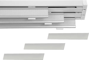 Bastone per Tende A Pannello Comando a Corda Apertura a sinistra, Binario a 3 vie con portapannelli da 65 CM, Attacco Soffitto Lunghezza 180 CM