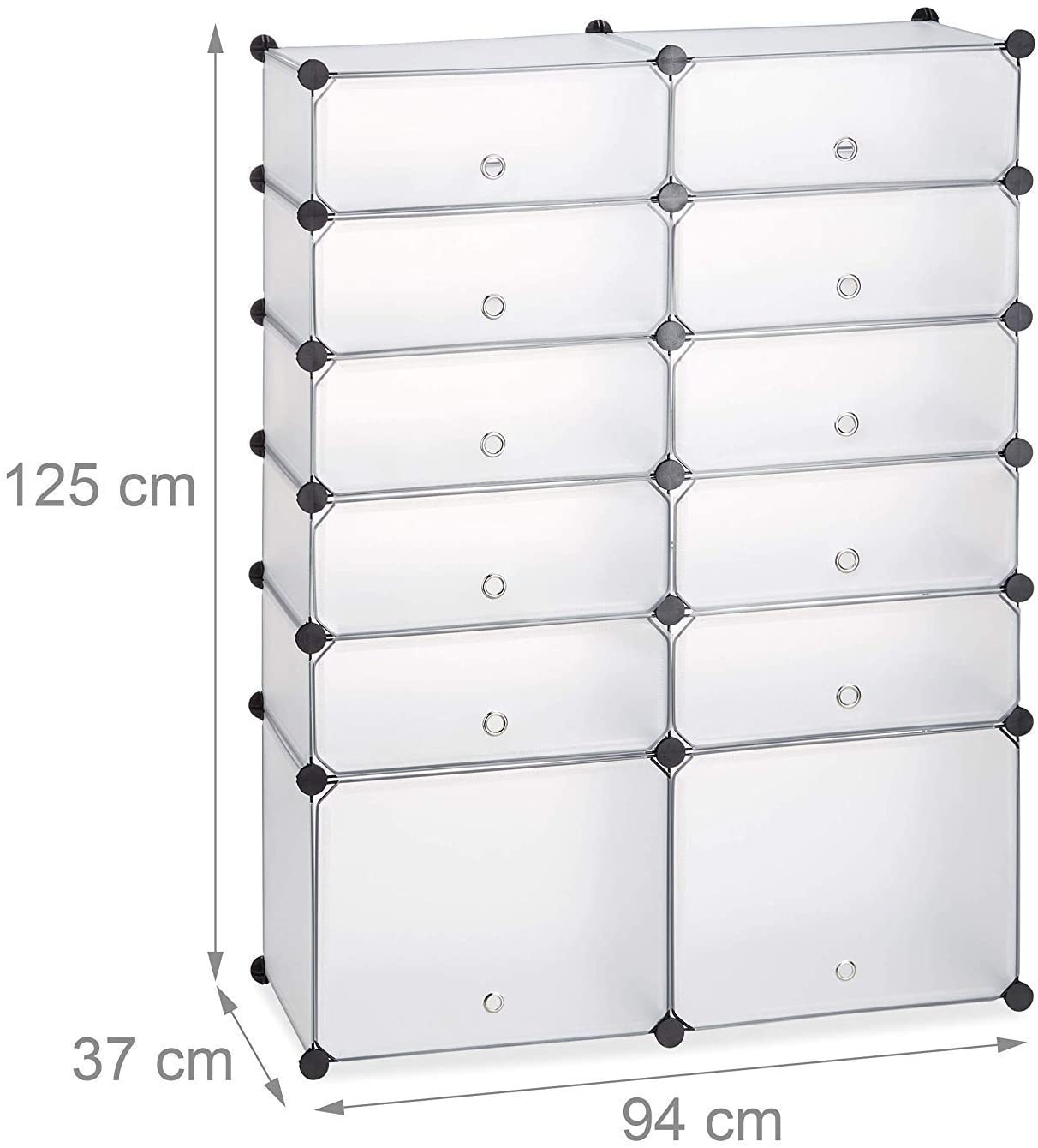Ripiano armadio scarpiera in plastica 12 scomparti 125 cm trasparente 13_0001638_2