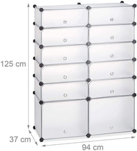 Ripiano armadio scarpiera in plastica 12 scomparti 125 cm trasparente 13_0001638_2