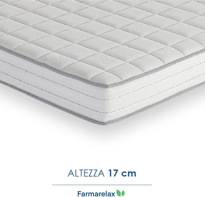 Materasso memory foam 160x190 h17 cm confortevole indeformabile antiacaro traspirante Made in Italy Farmarelax