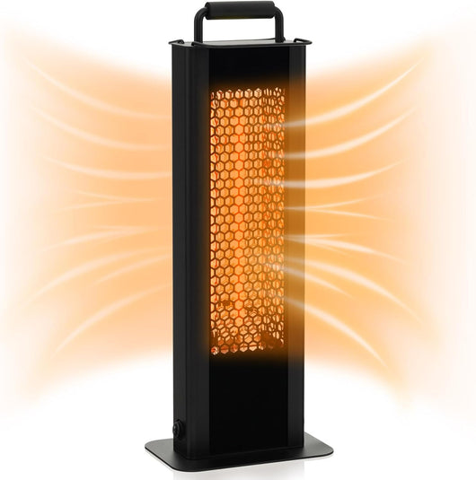 1200W Riscaldatore Elettrico Portatile, Stufetta Elettrica in Alluminio Impermeabile, Doppia Faccia e Protezione Contro Ribaltamento e Surriscaldamento, 24x16x63 cm