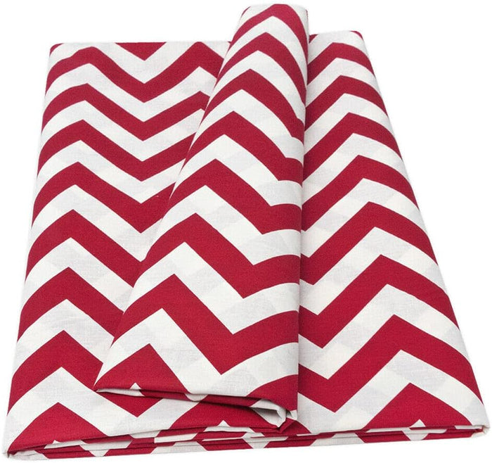 Telo Arredo Copritutto 270x280 cm Letto Poltrona Copridivano Cotone Cuoricini Rosso Motivo Zig Zag