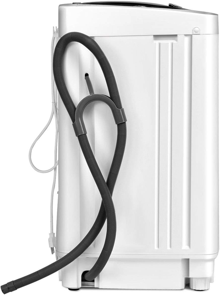 2 in 1 Lavatrice Portatile Automatico 3,5kg, con Lavaggio Automatico Centrifuga, Mini Lavatrice per Appartamento Campeggio, 43x43x75 cm, Bianco